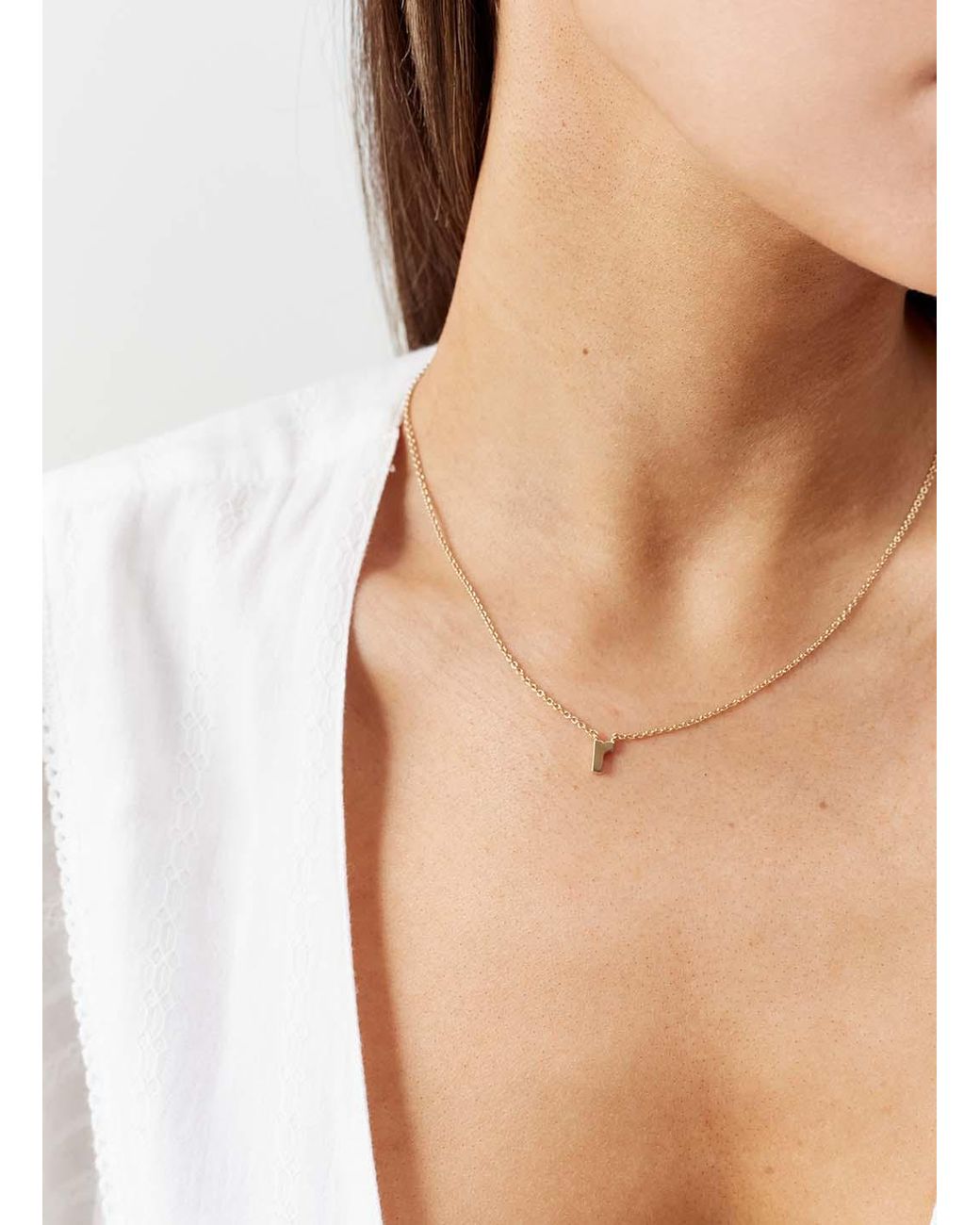 Melissa Odabash Metallic Letter 'R' Pendant Necklace