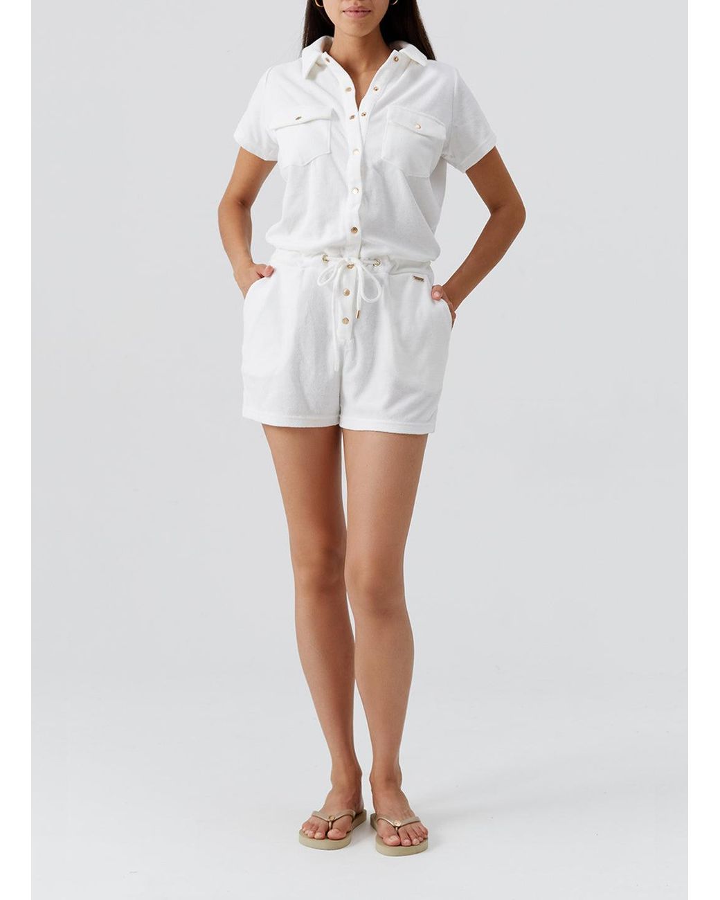 Melissa Odabash White Cheryl Playsuit