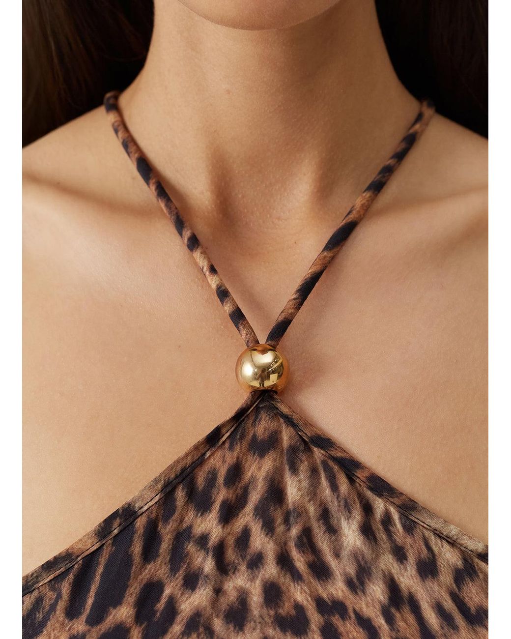 Melissa Odabash Natural Sage Cheetah Dress