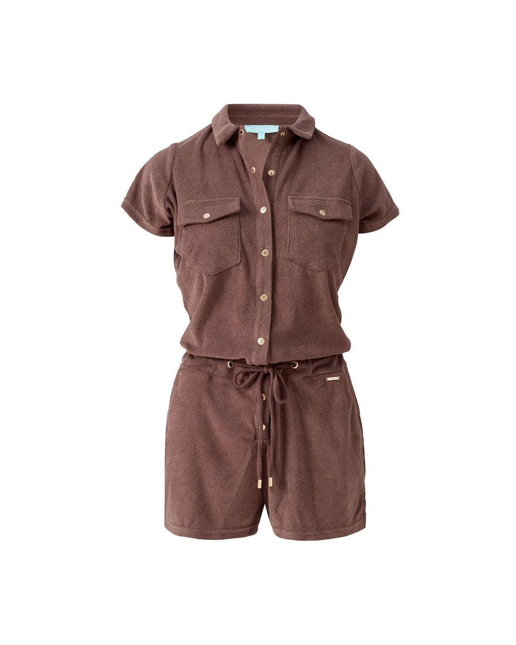 Melissa Odabash Brown Cheryl Coffee Playsuit