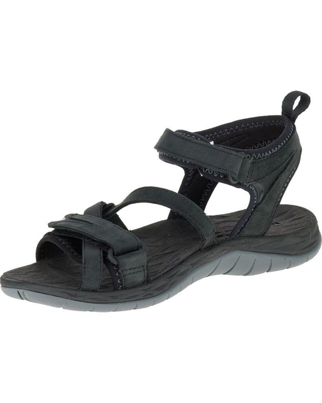 Merrell Siren Strap Q2 Waterproof Leather Walking Sandals in Black | Lyst