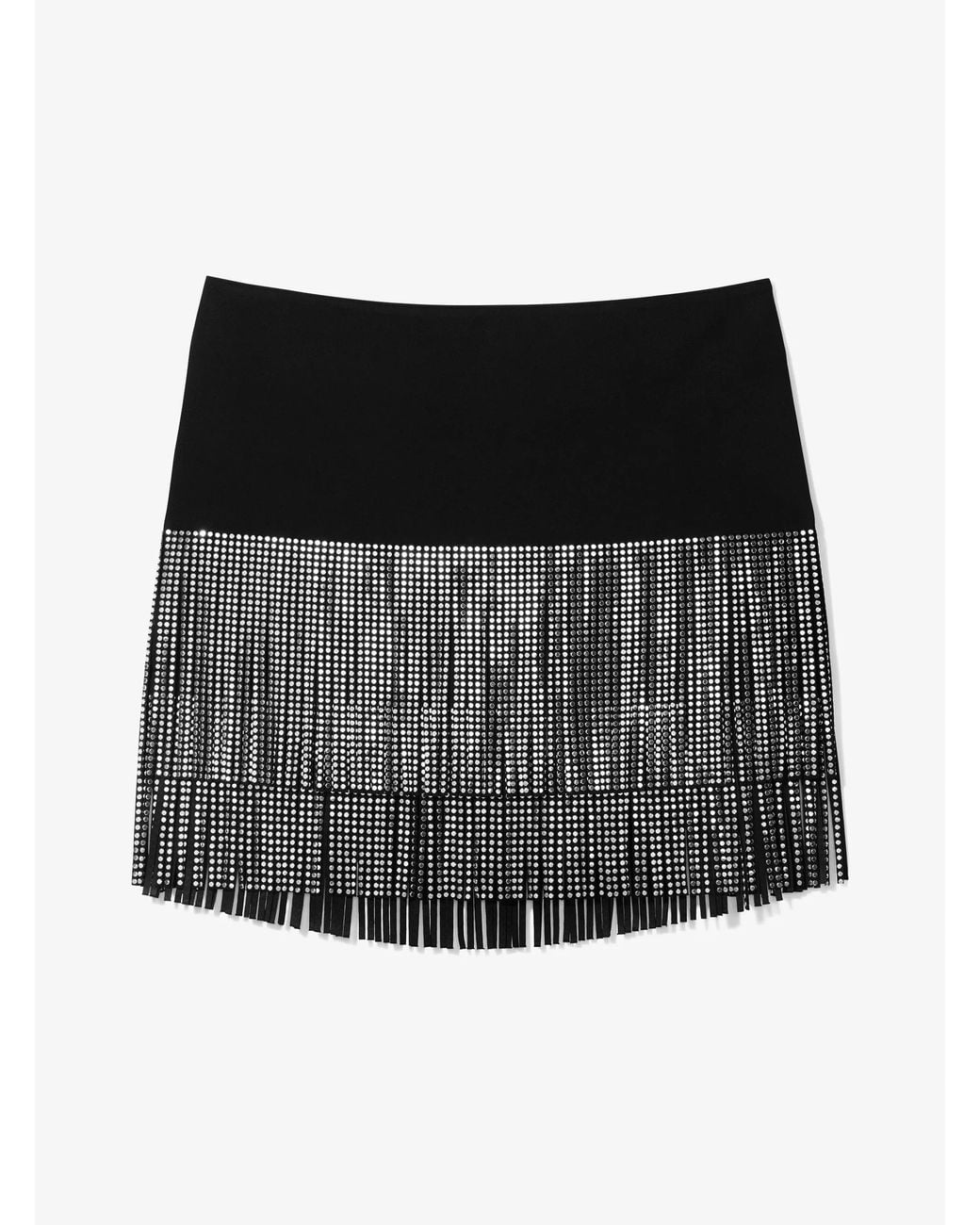 MICHAEL Michael Kors Black Mk Studded Fringe Mini Skirt