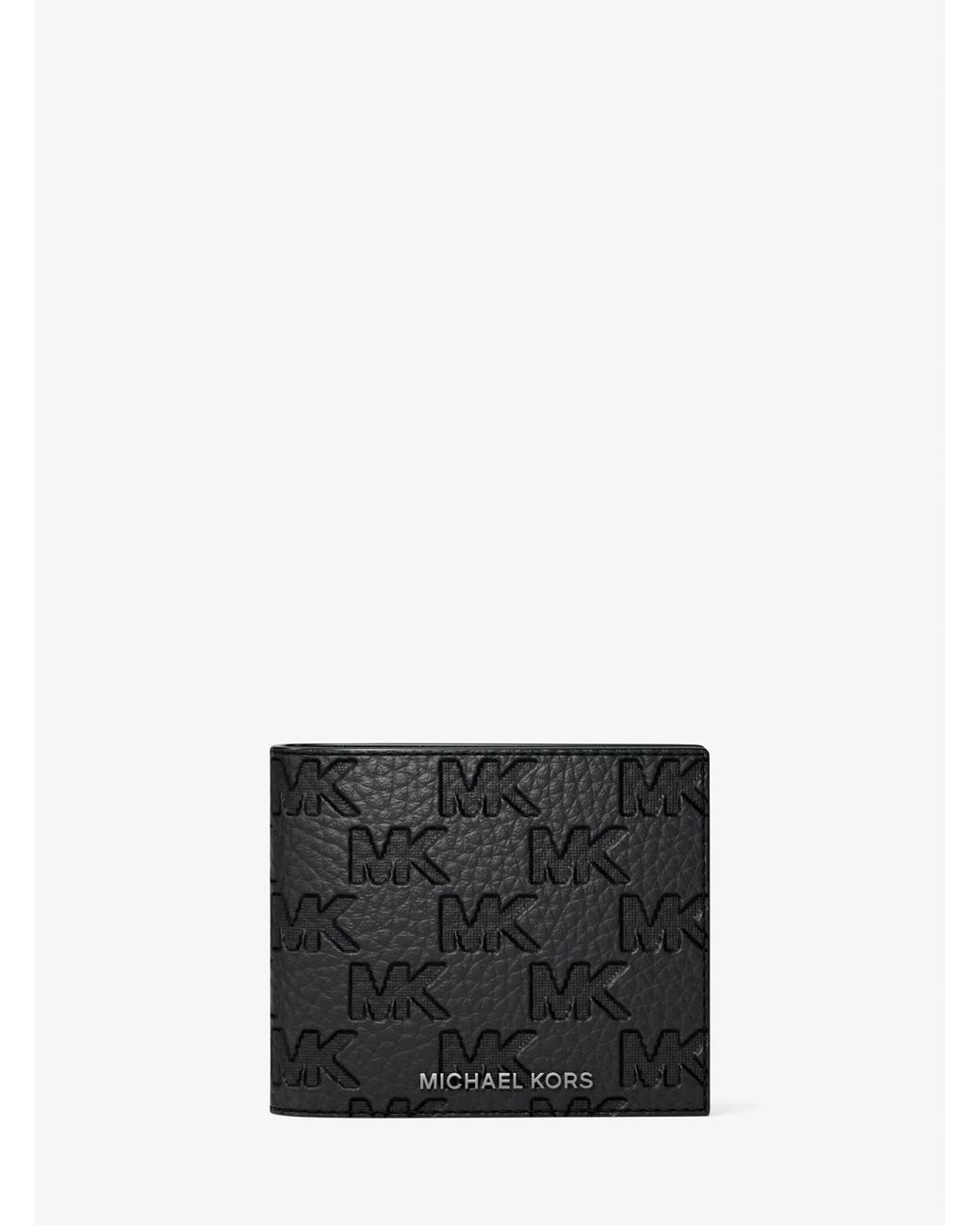 Michael Kors White Michael Kors Hudson Logo Embossed Leather Billfold Wallet And Passcase for men