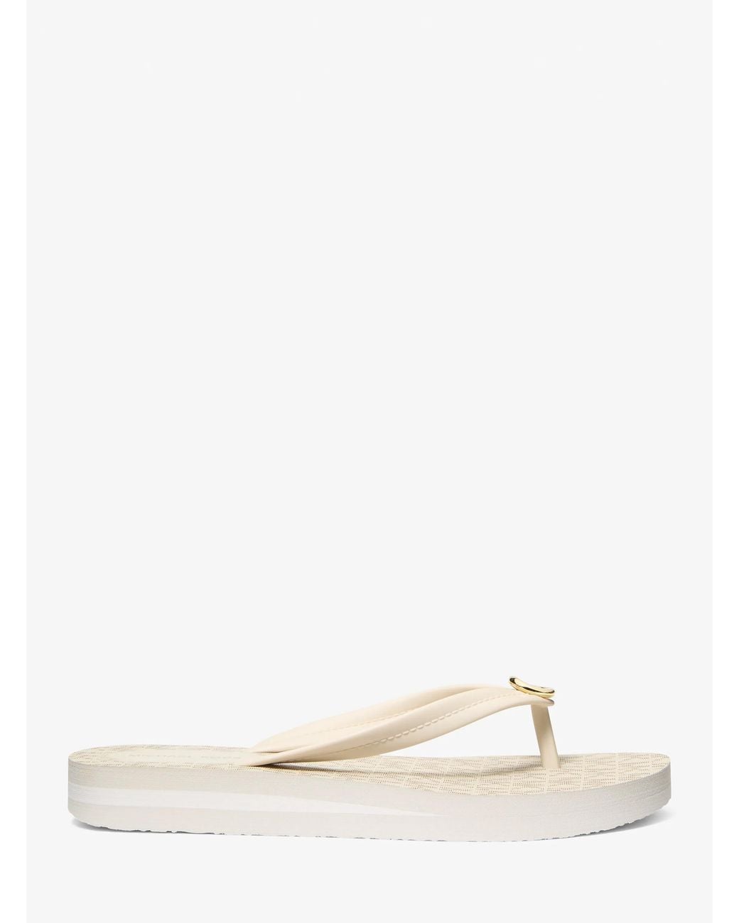 MICHAEL Michael Kors Natural Mk Posie Signature Logo Flip Flop