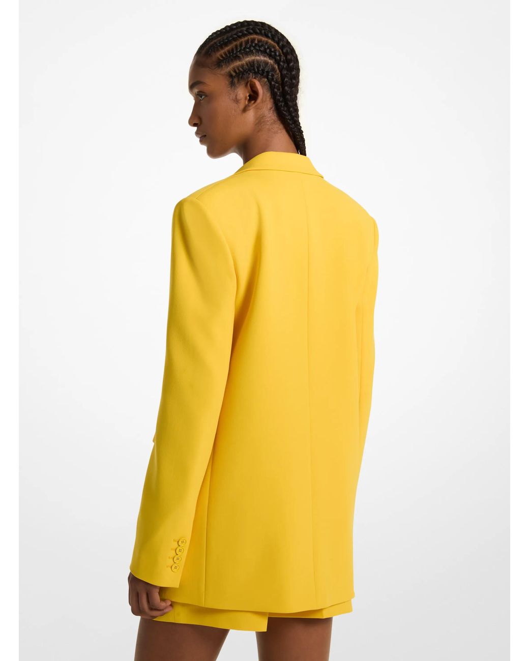 MICHAEL Michael Kors Yellow Crepe Boyfriend Blazer