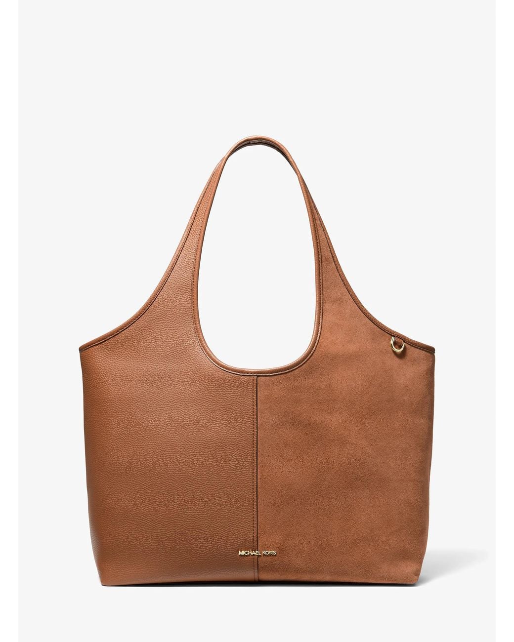 Michael Kors Brown Michael Kors Henly Large Leather And Suede Tote Bag