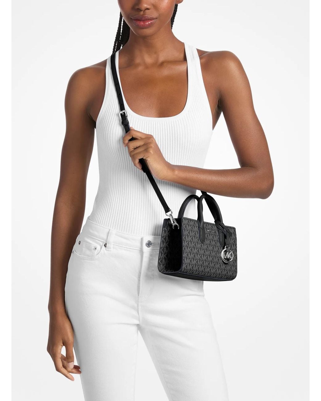 MICHAEL Michael Kors Black Mk Scarlett Extra-Small Signature Logo Crossbody Bag