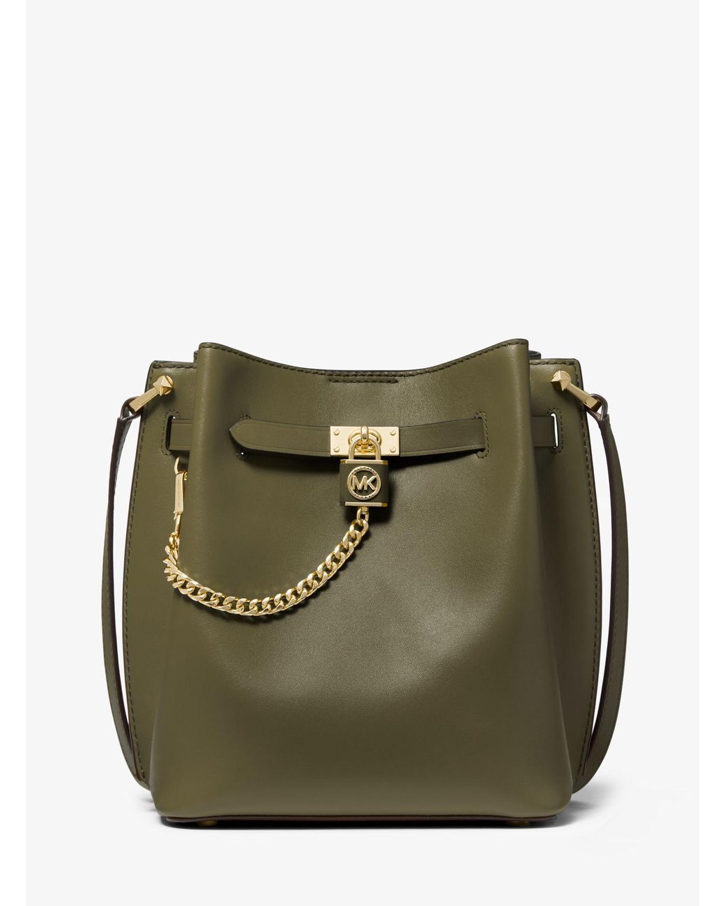 Michael Kors Hamilton Legacy Medium Leather Messenger Bag in Olive
