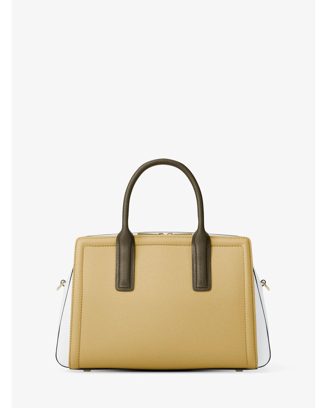 MICHAEL Michael Kors Natural Mk Laila Medium Color-Block Pebbled Leather Satchel