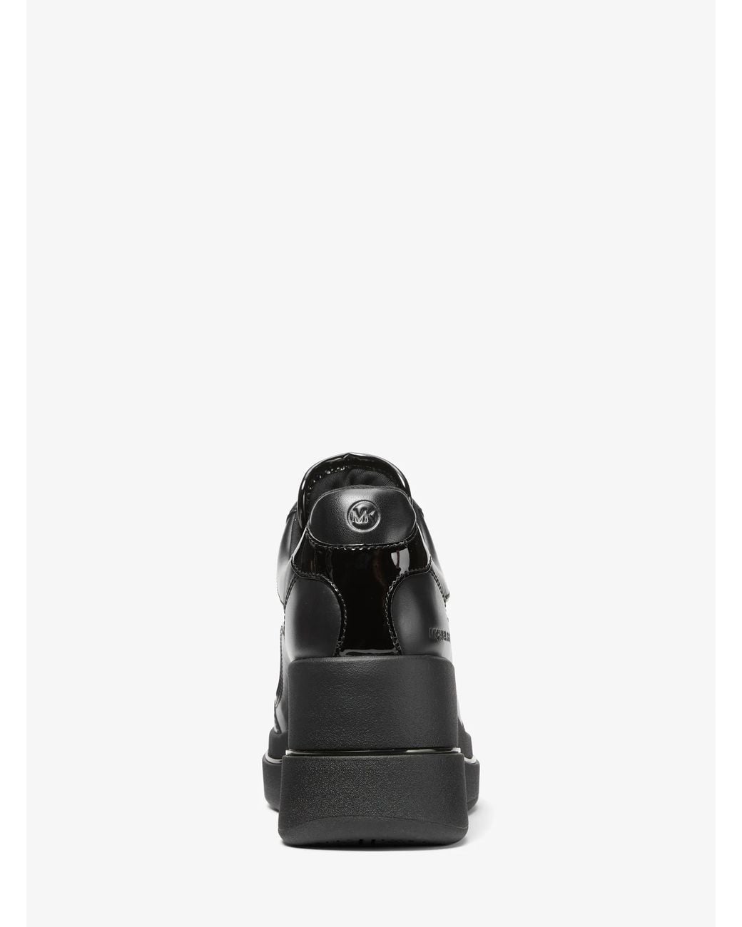 MICHAEL Michael Kors Black Michael Kors Emmy Leather And Mesh Wedge Trainer