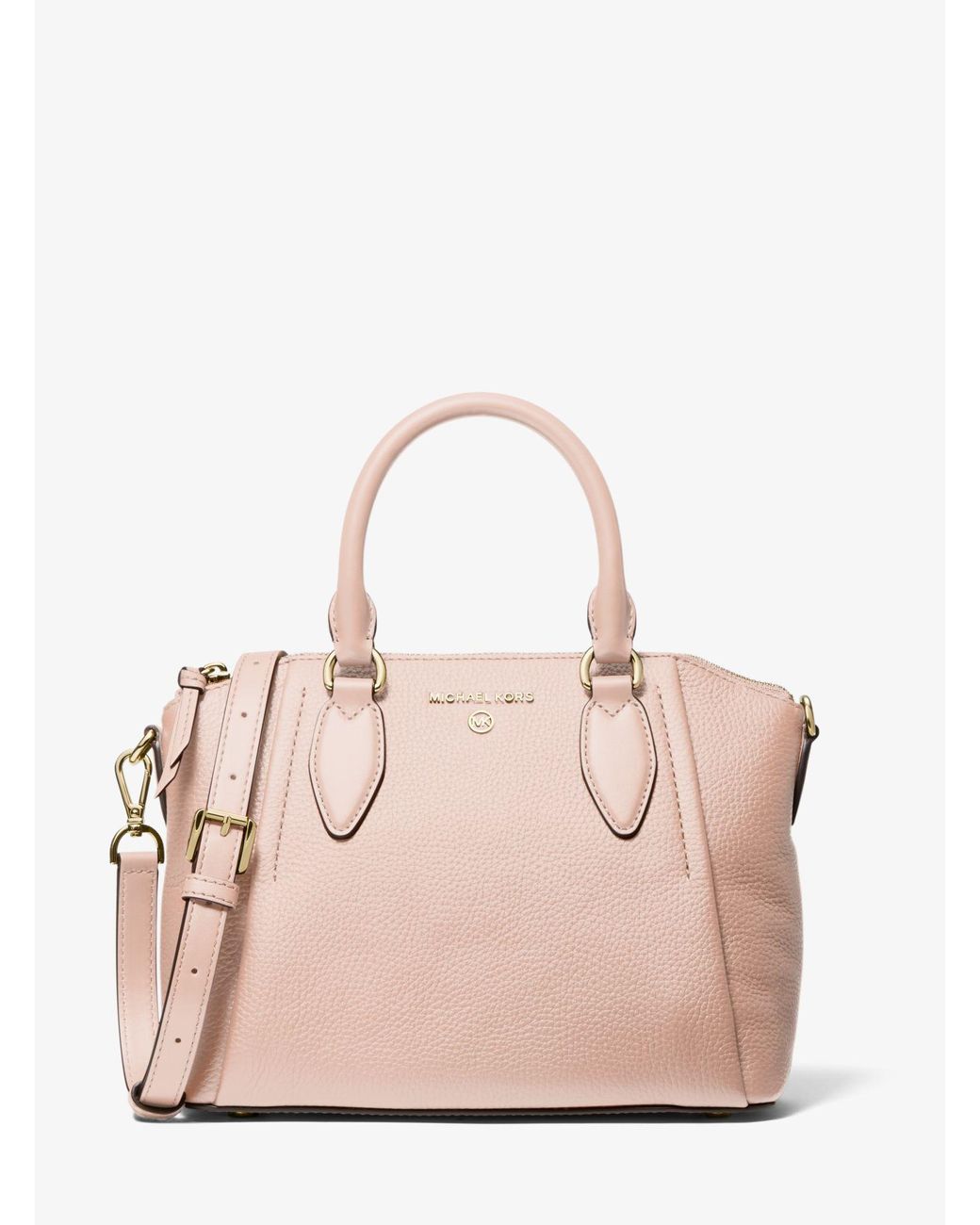 Michael Kors Sienna Medium Pebbled Leather Satchel in Pink Lyst