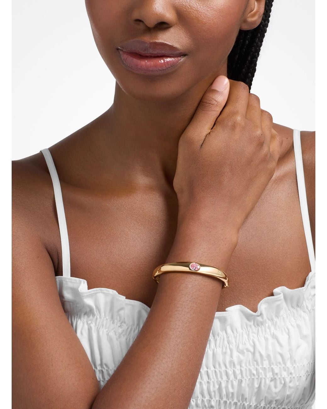 Michael Kors Metallic Oval Stone Bangle