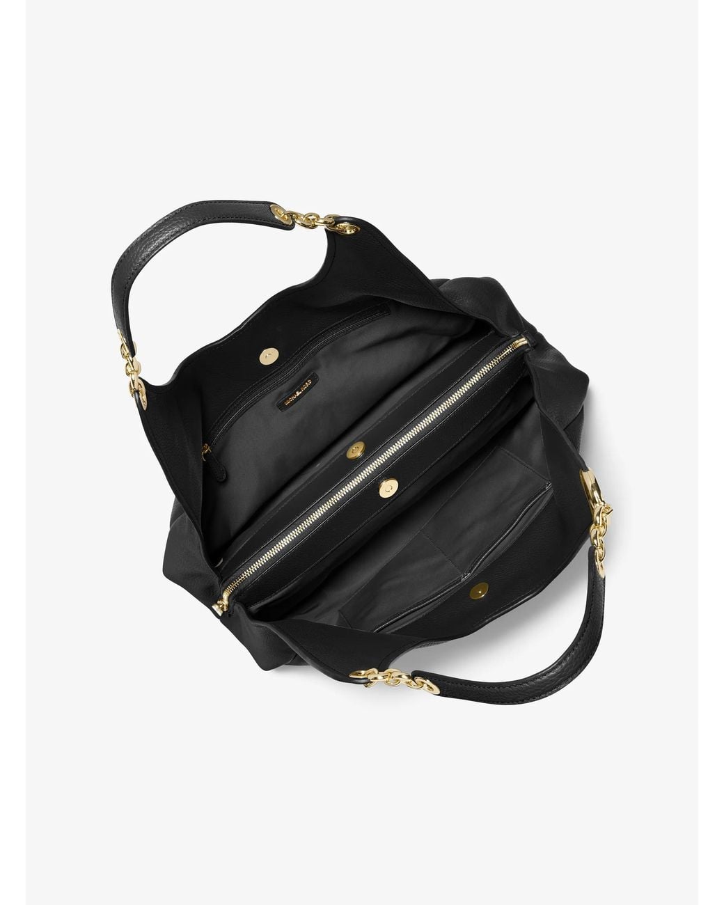 MICHAEL Michael Kors Black Mk Ellie Large Pebbled Leather Shoulder Bag
