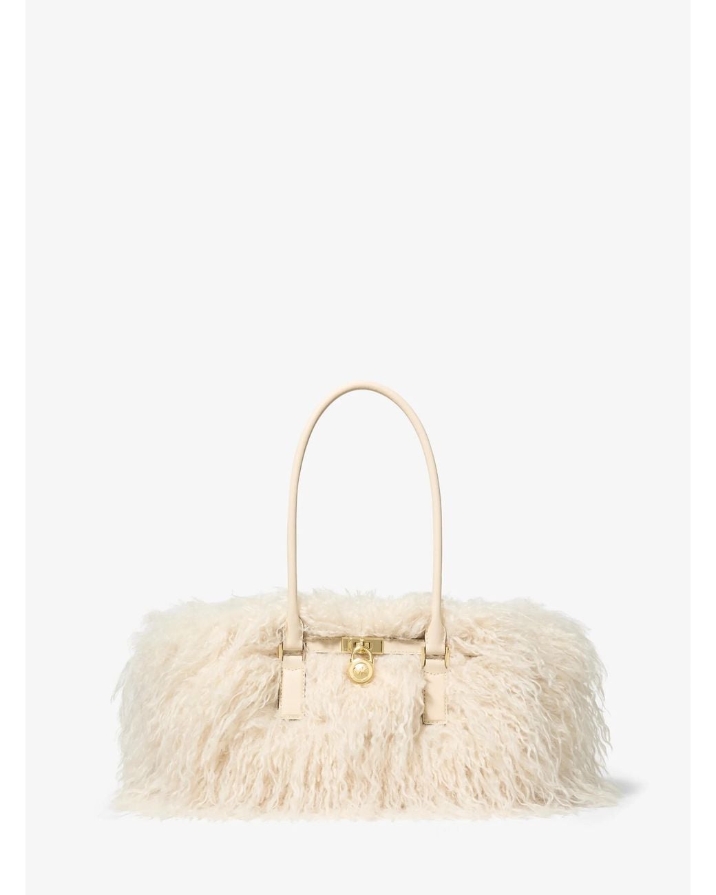 MICHAEL Michael Kors Natural Mk Hamilton Moderne Small Faux Shearling Satchel
