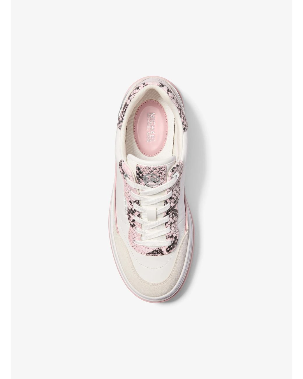 MICHAEL Michael Kors White Hayes Leather Platform Sneaker