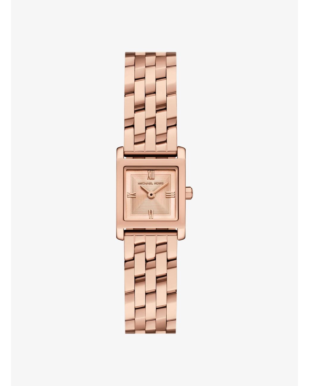 Michael Kors White Mk Micro Georgie Rose- Tone Watch