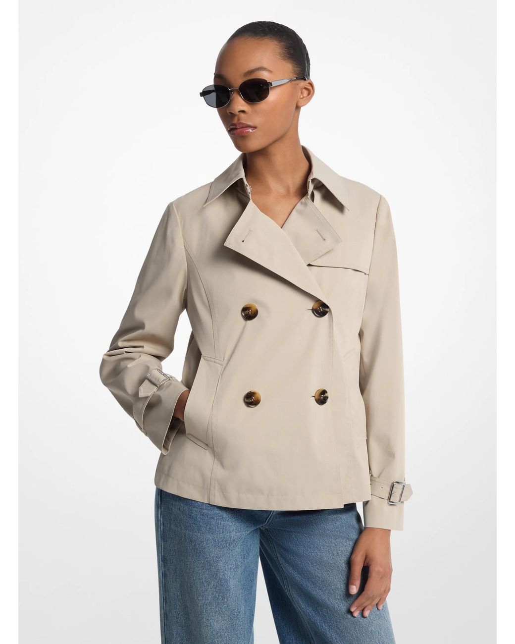 MICHAEL Michael Kors Natural Cropped Trench Coat