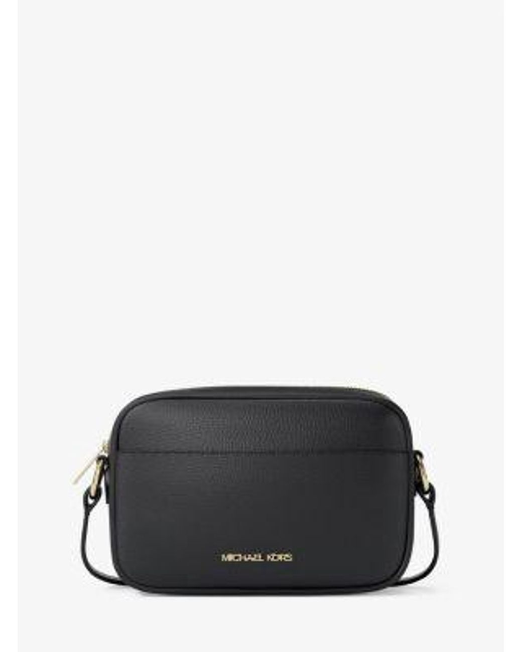 Michael Kors Black Jet Set Small Pebbled Leather Camera Crossbody Bag