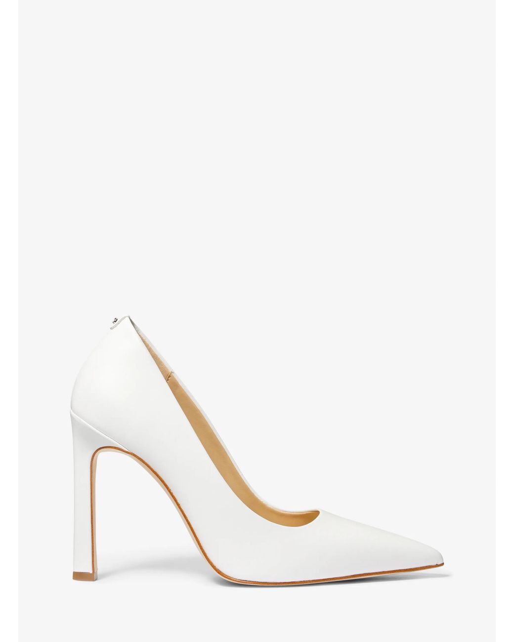 Michael Kors White Mk Amara Leather Pump