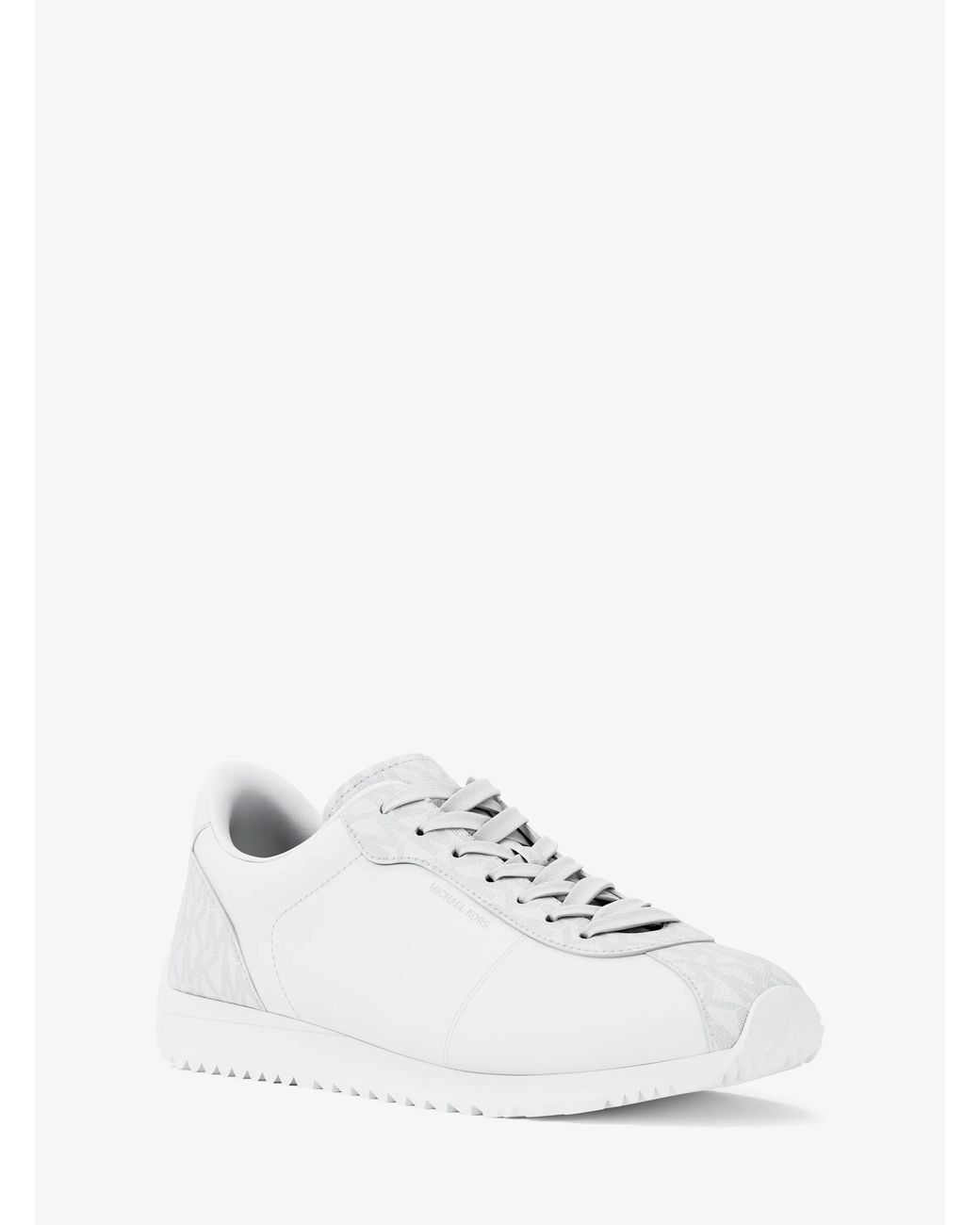 Michael Kors White Mk Rhodes Leather And Corded Twill Trainer for men