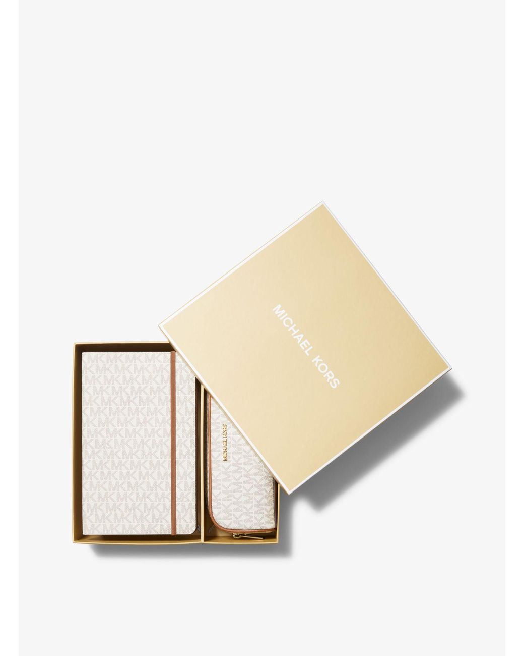 Michael Kors Logo Notebook And Pencil Case Gift Set in White | Lyst