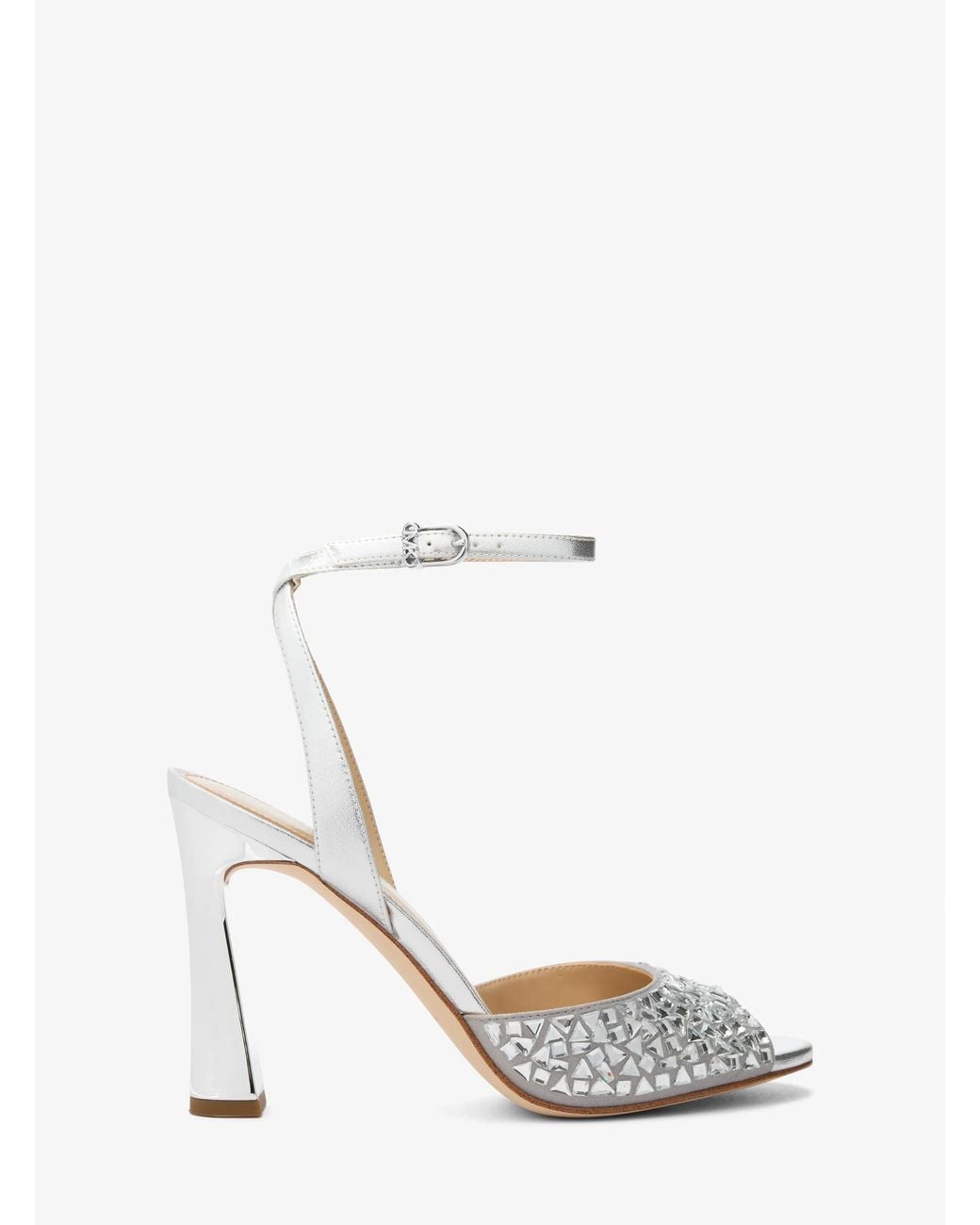 MICHAEL Michael Kors White Michael Kors Rosie Embellished Metallic Sandal