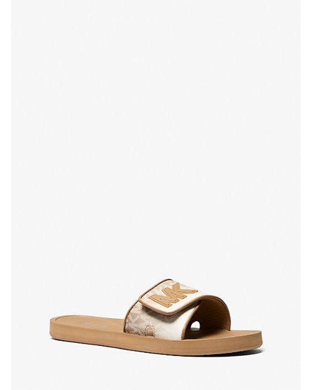 Michael Kors Palmer Ombré Signature Logo Slide Sandal in Natural | Lyst