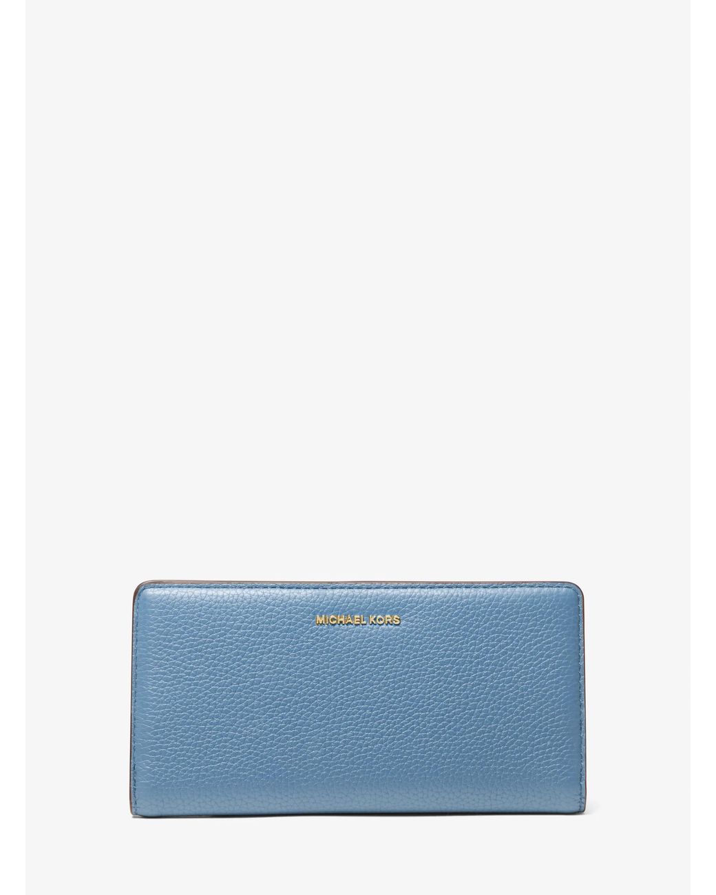 MICHAEL Michael Kors Blue Bryant Large Pebbled Leather Snap-Front Wallet