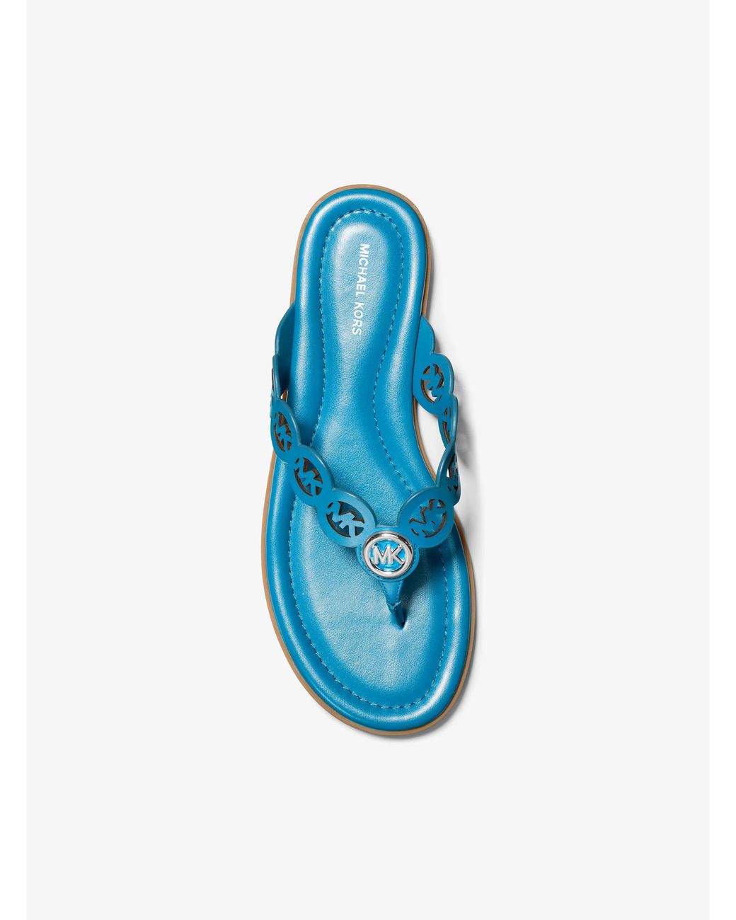 MICHAEL Michael Kors Blue Mk Janie Perforated Logo Leather Sandal