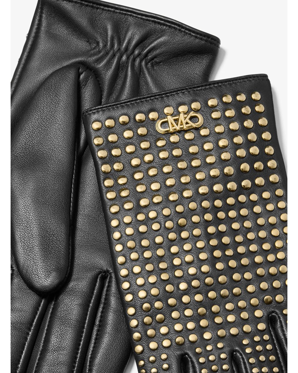 MICHAEL Michael Kors Black Mk Studded Leather Gloves for men
