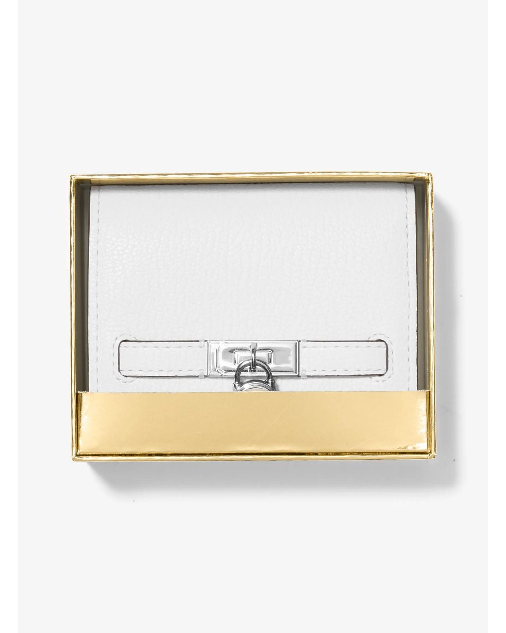 MICHAEL Michael Kors White Mk Hamilton Moderne Small Leather Wallet