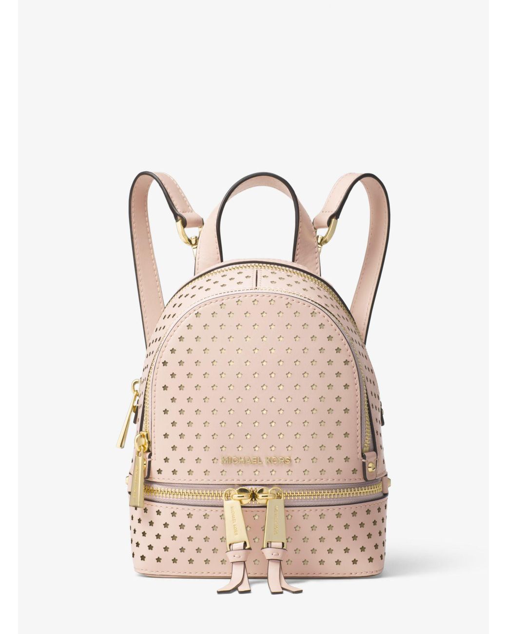 Michael Kors Mk Rhea Mini Perforated Leather Backpack in Soft Pink ...