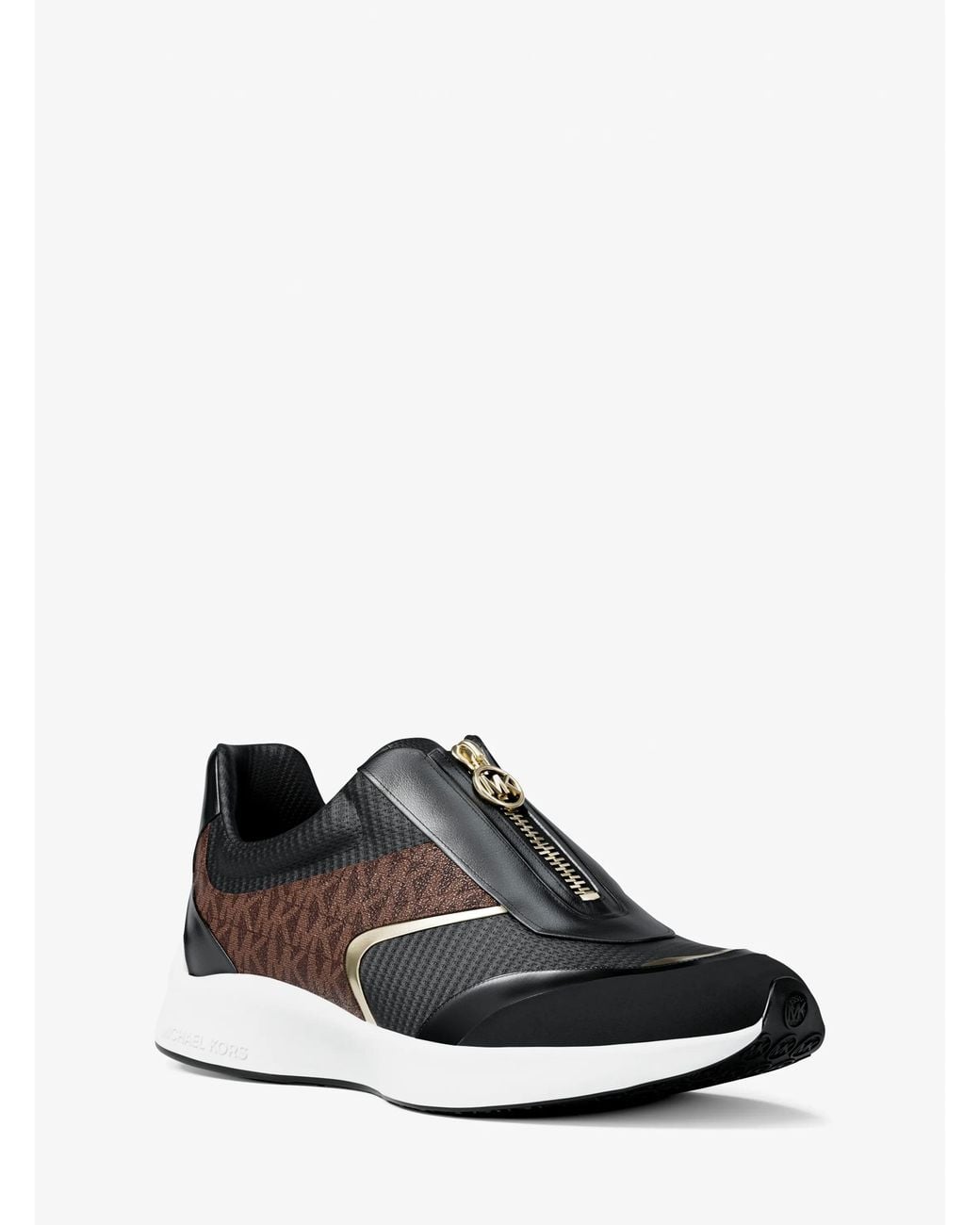 MICHAEL Michael Kors White Mk Thea Mixed-Media Trainer