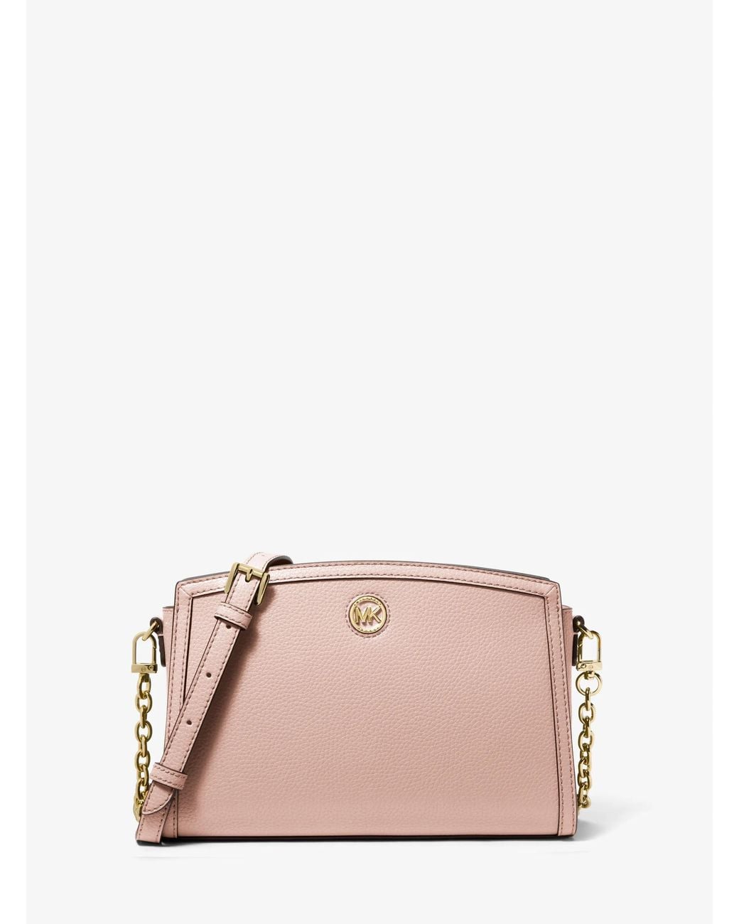 MICHAEL Michael Kors Pink Chantal Large Pebbled Leather Crossbody Bag
