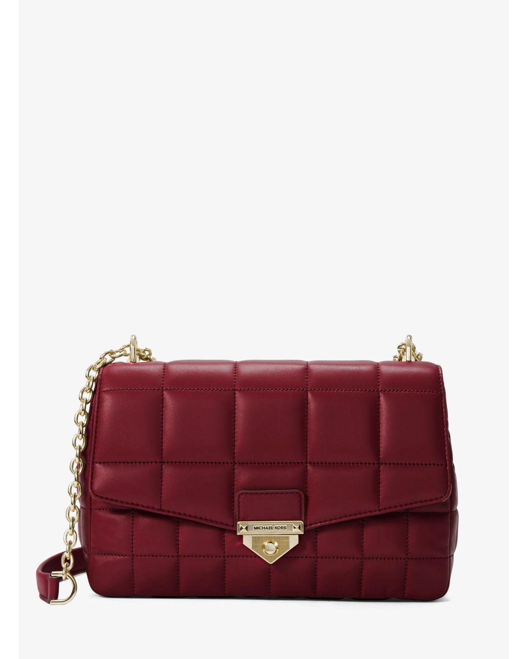 Michael Kors Soho Extra-large Quilted Leather Shoulder Bag in Red | Lyst