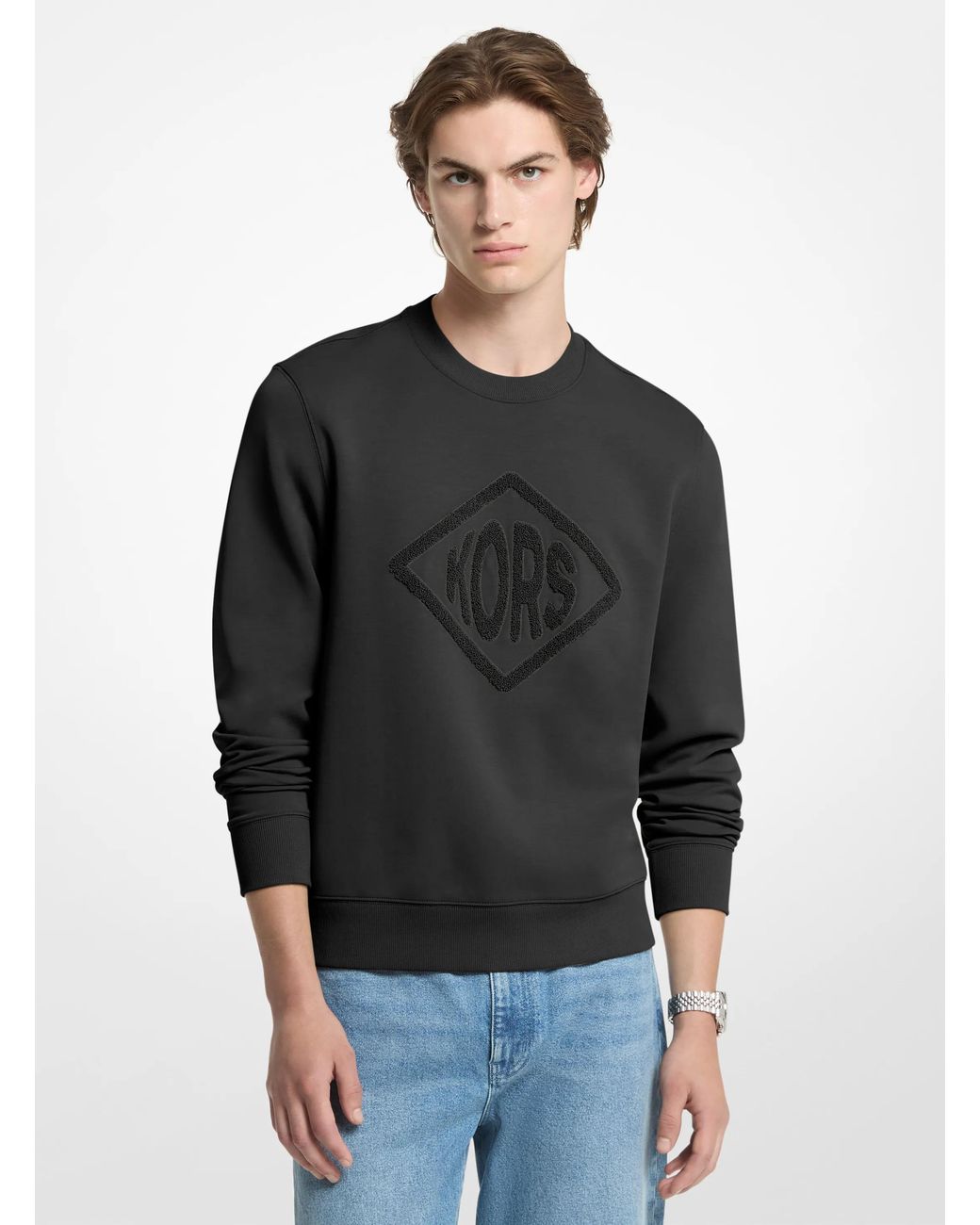 Michael Kors Black Mk Logo Cotton Blend Jumper for men
