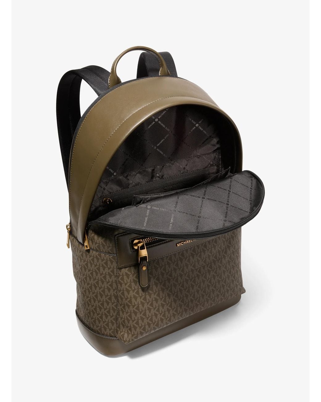 Michael Kors Green Mk Jet Set Signature Logo Backpack for men