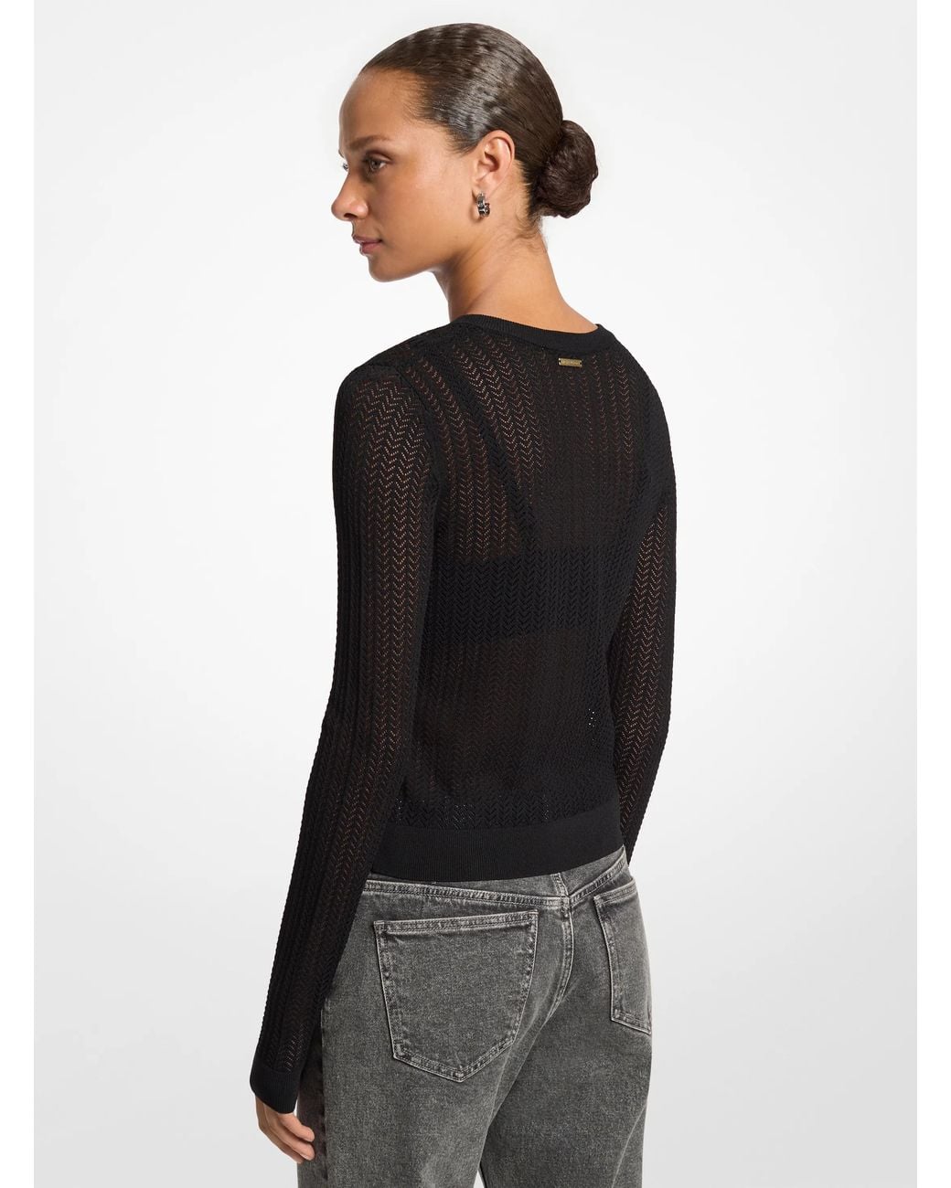 MICHAEL Michael Kors Black Mk Pontelle Stretch Knit Cardigan