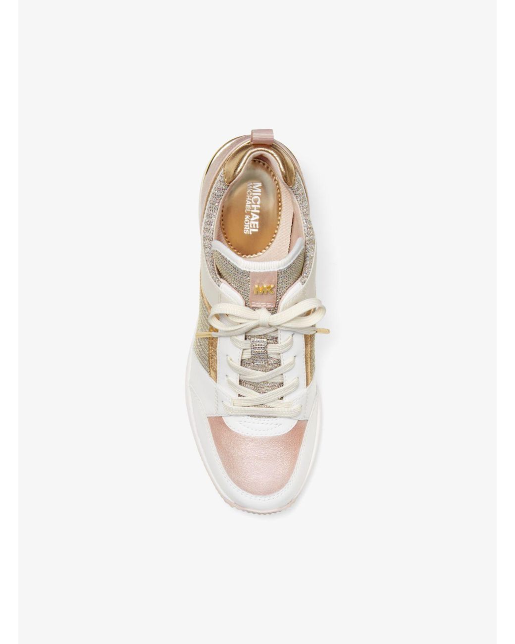 michael kors georgie woven leather trainer