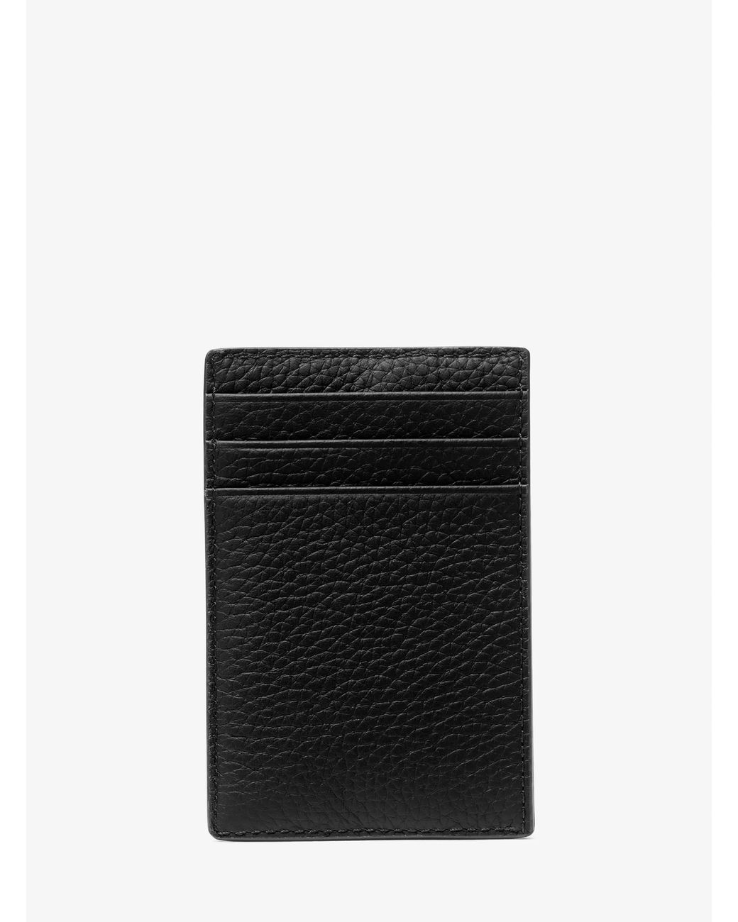 Michael Kors White Hudson Pebbled Leather Card Case for men