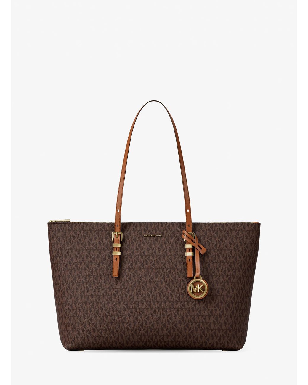 MICHAEL Michael Kors Brown Quinn Large Signature Logo Tote Bag