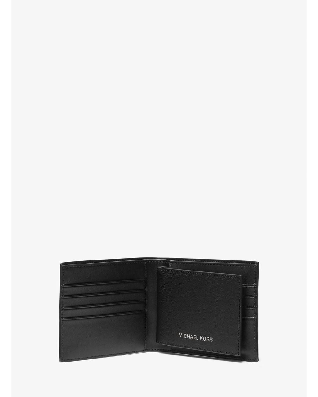 Michael Kors White Michael Kors Varick Saffiano Leather Billfold Wallet With Passcase for men