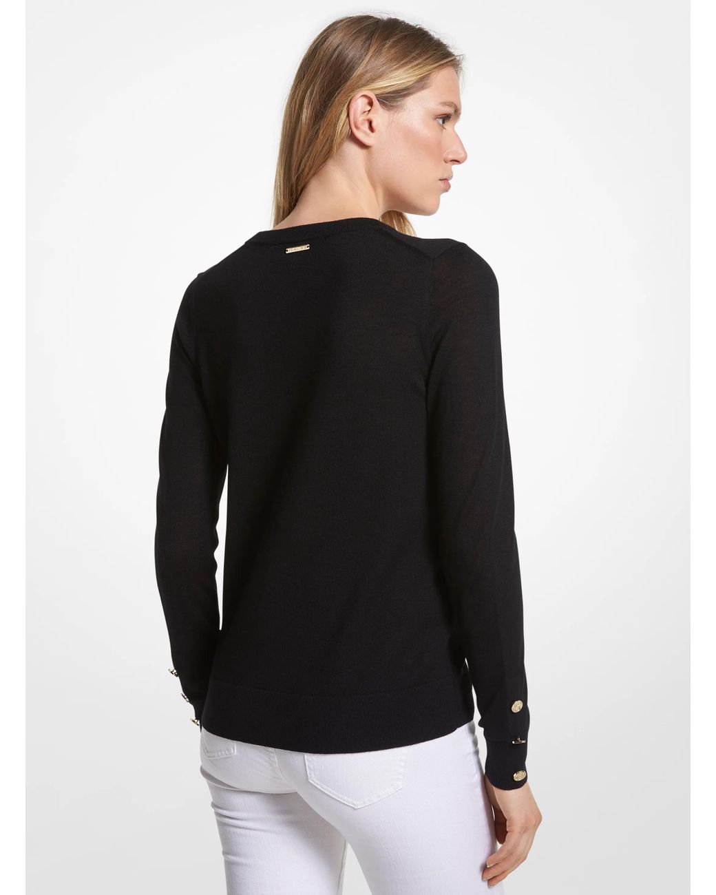 MICHAEL Michael Kors Black Merino Wool Blend Sweater