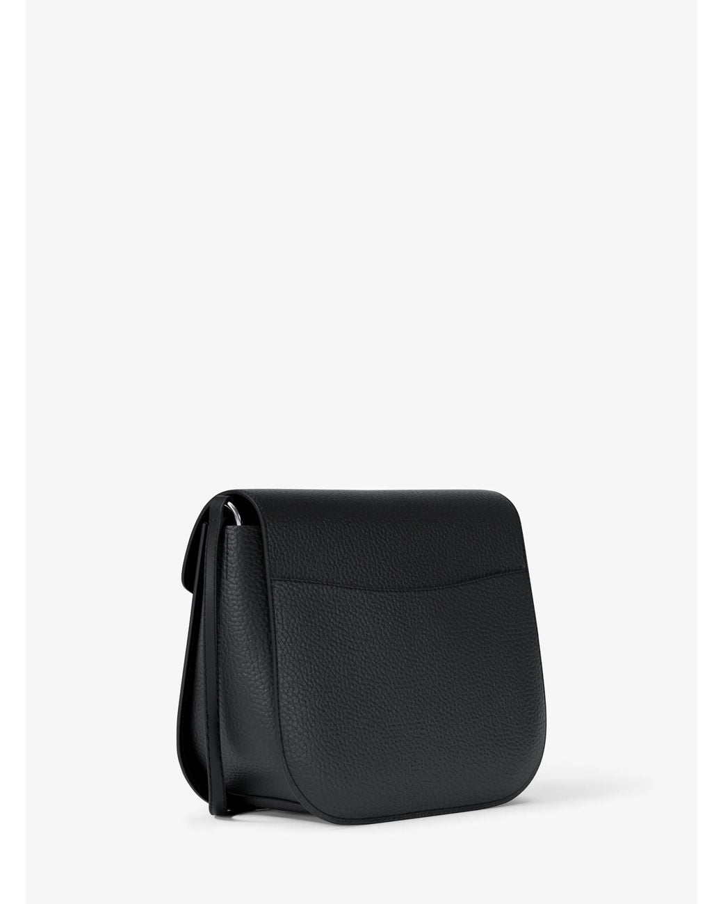 MICHAEL Michael Kors Black Mk Emilia Small Pebbled Leather Saddle Crossbody Bag