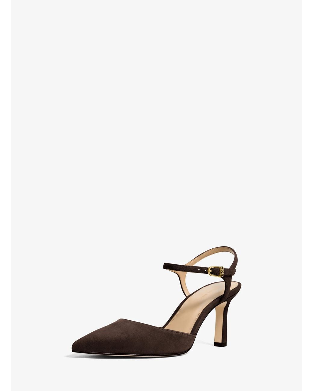 Michael Kors White Mk Amara Suede Slingback Pump