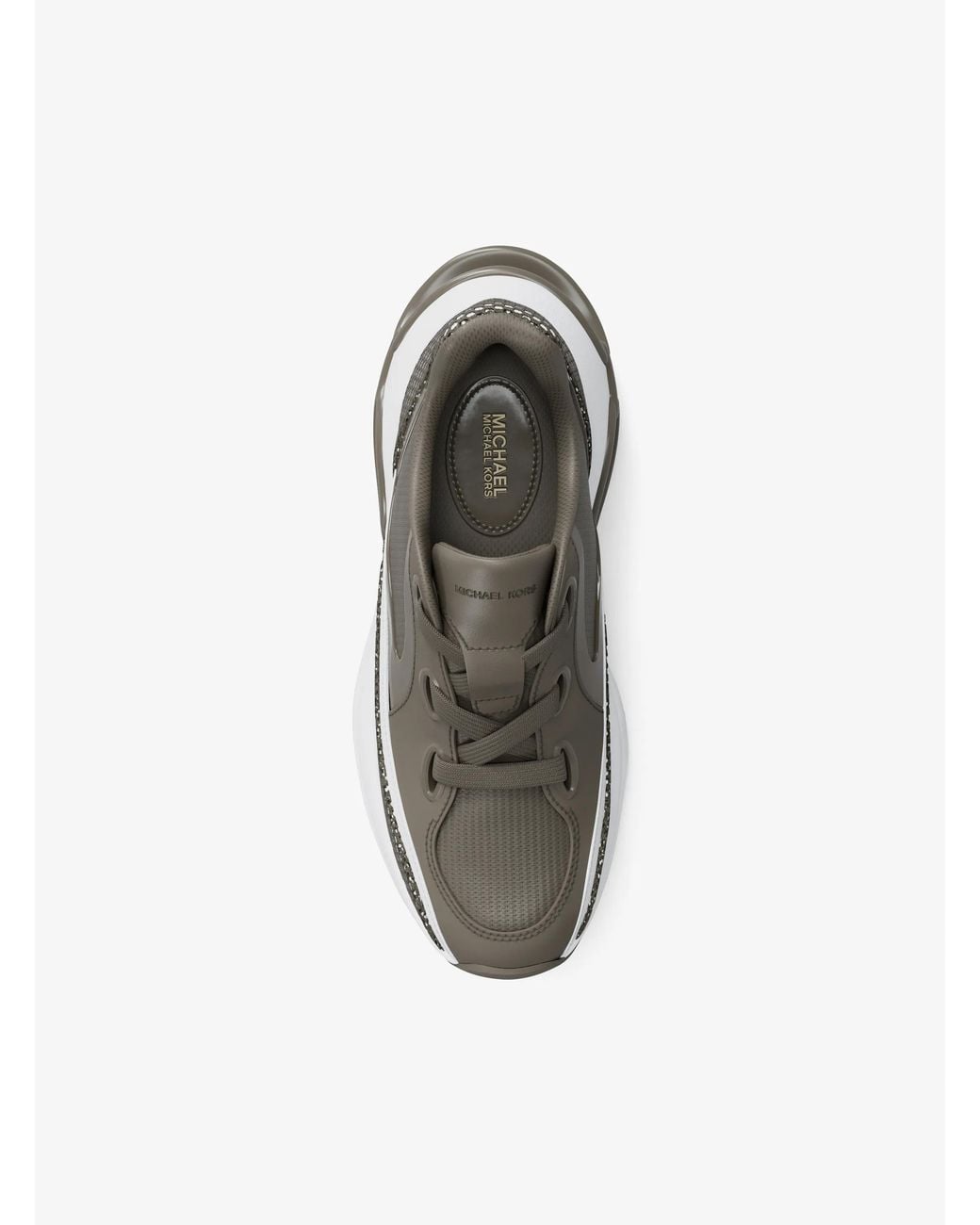 MICHAEL Michael Kors White Mk Toni Mixed-Media Trainers