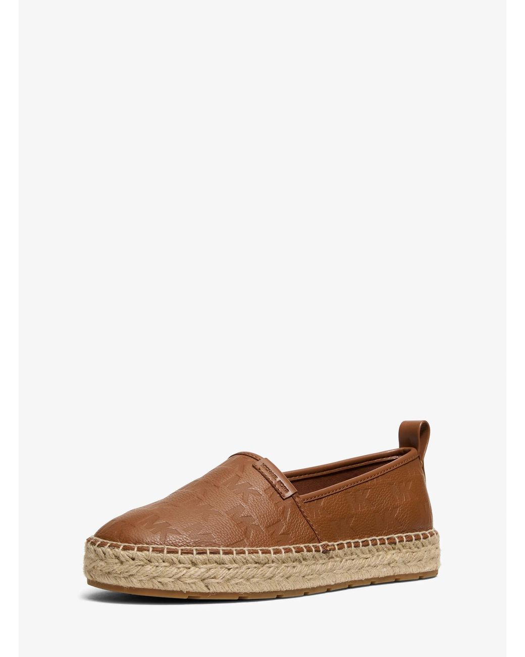 Michael Kors Brown Mk Elias Logo Embossed Leather Espadrille for men