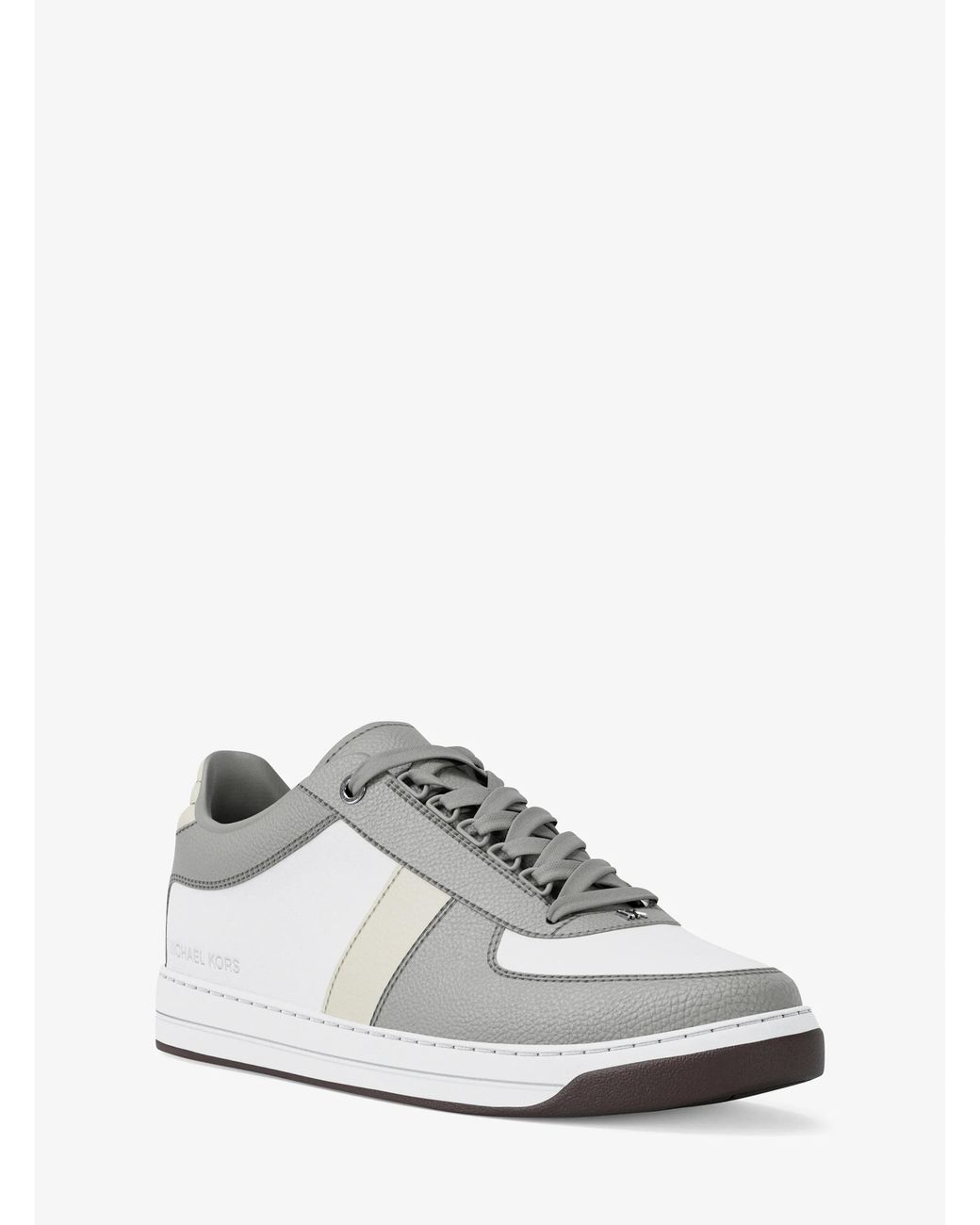 Michael Kors White Mk Brady Color-Block Leather Trainers for men