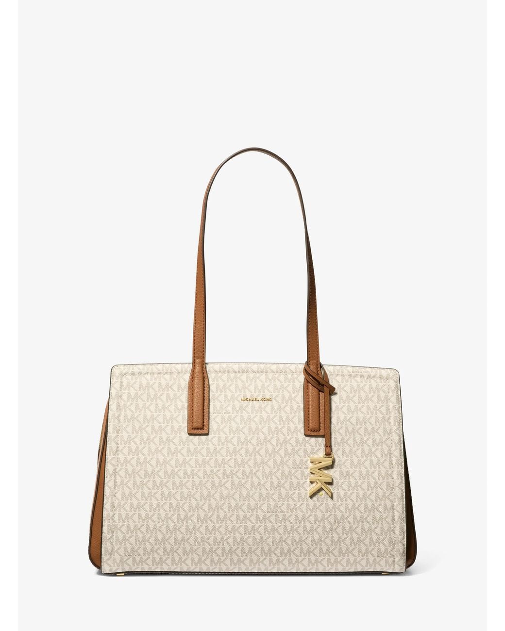 MICHAEL Michael Kors Natural Michael Kors Laila Medium Signature Logo Tote Bag