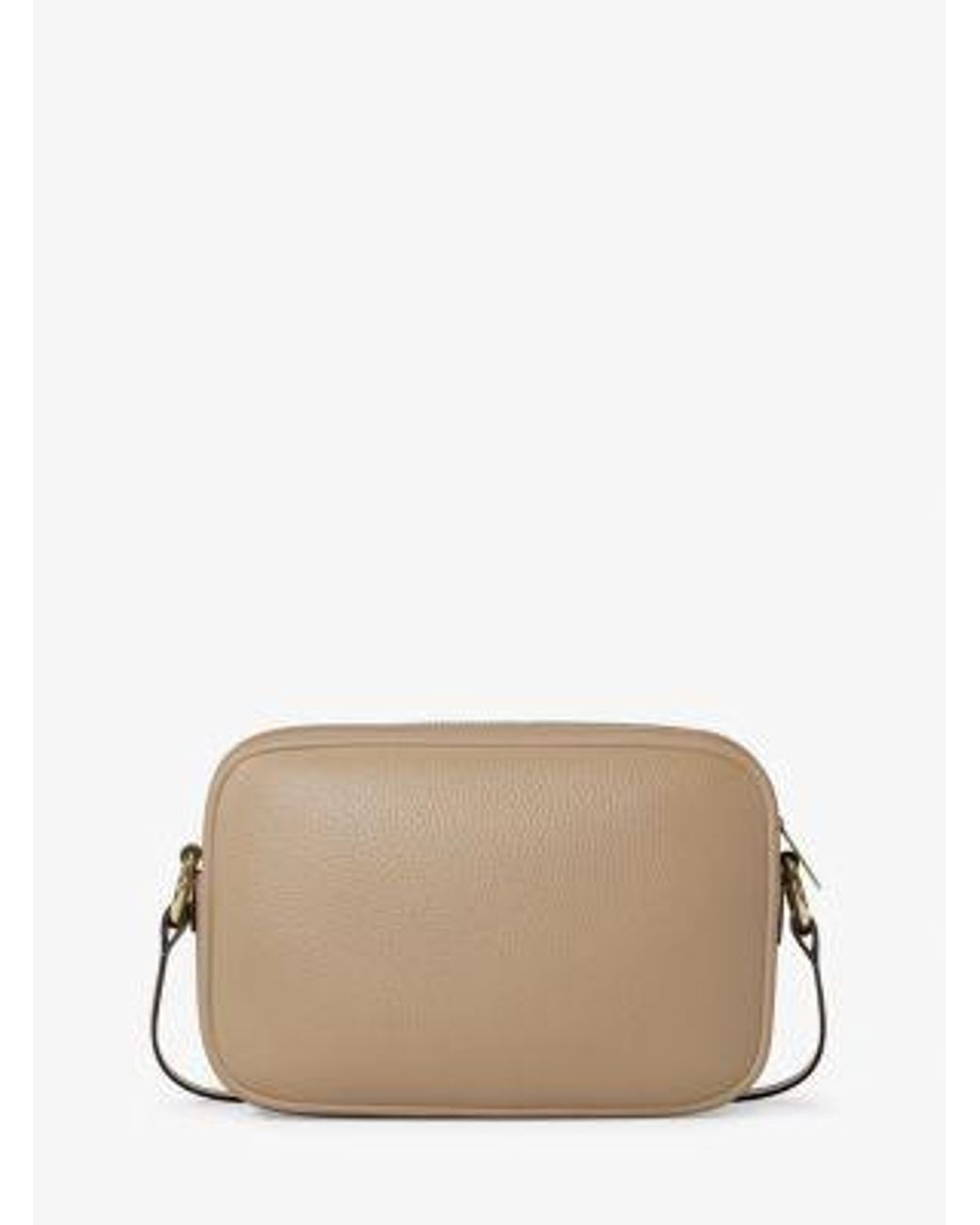 Michael Kors Brown Jet Set Large Pebbled Leather Camera Crossbody Bag